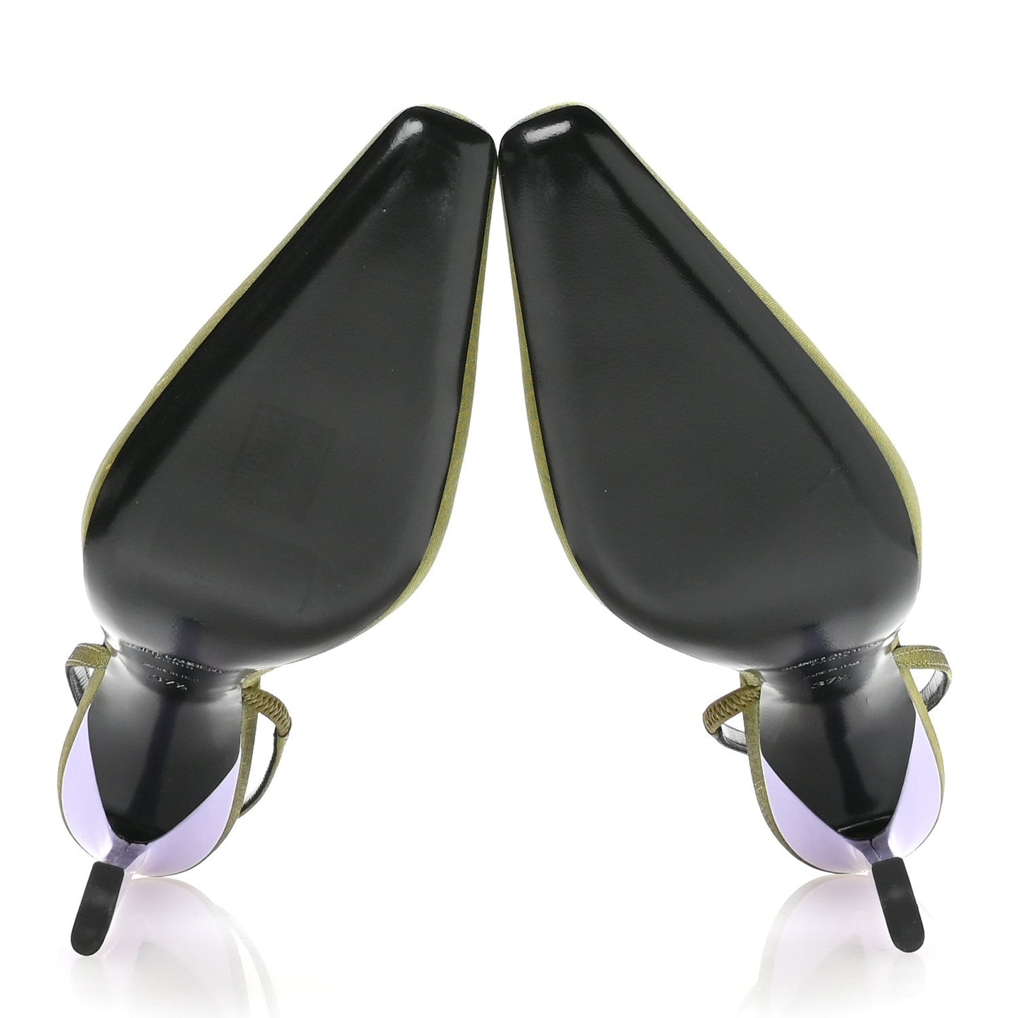 Crepe De Chine Blade 105 Slingback Pumps 37.5 Lime