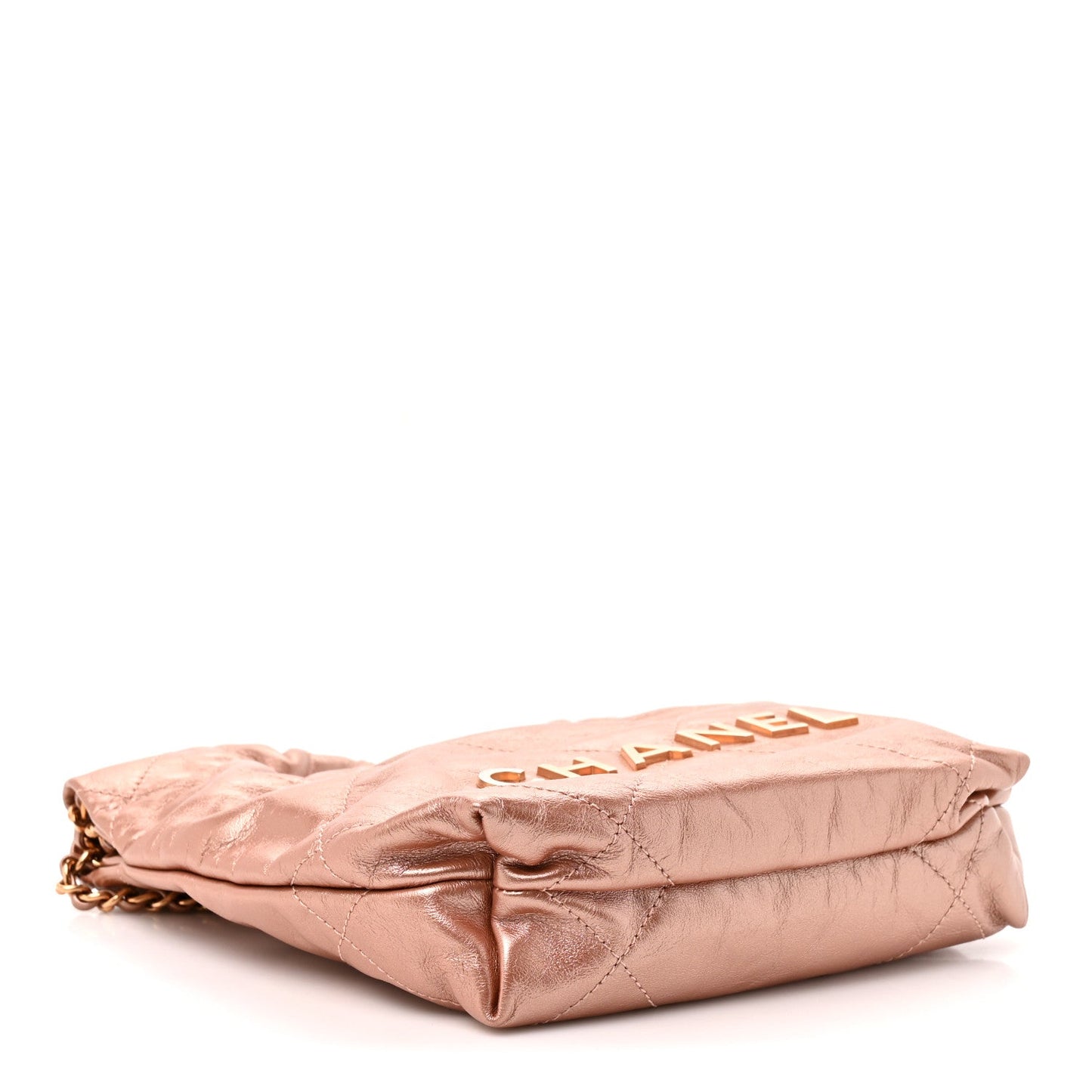 Metallic Calfskin Quilted Mini Chanel 22 Copper