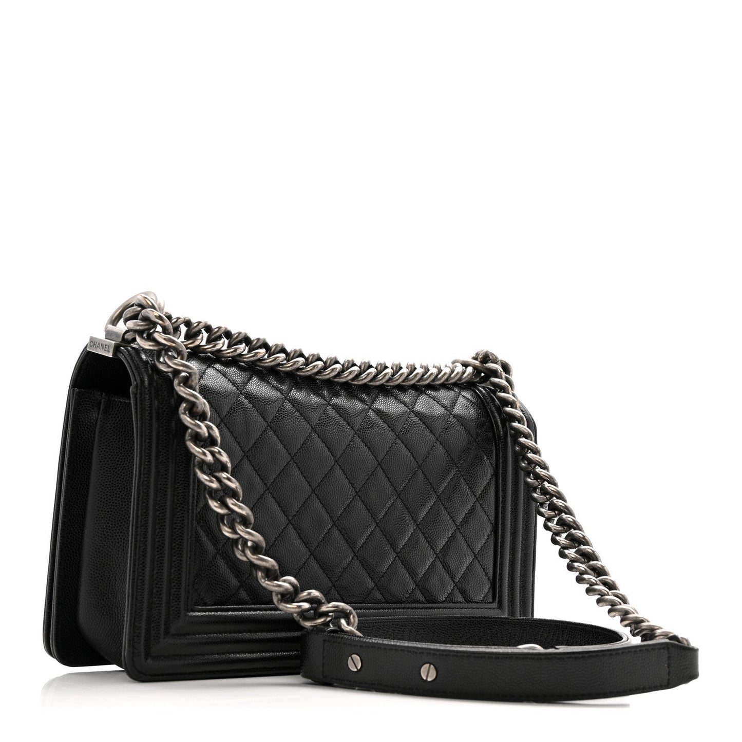 Caviar Quilted Medium Boy Flap Black