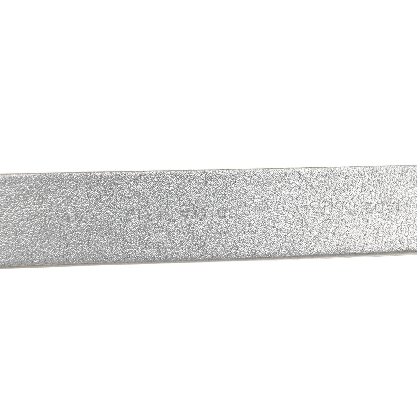 Metallic Calfskin Saddle Belt 70 28 Silver