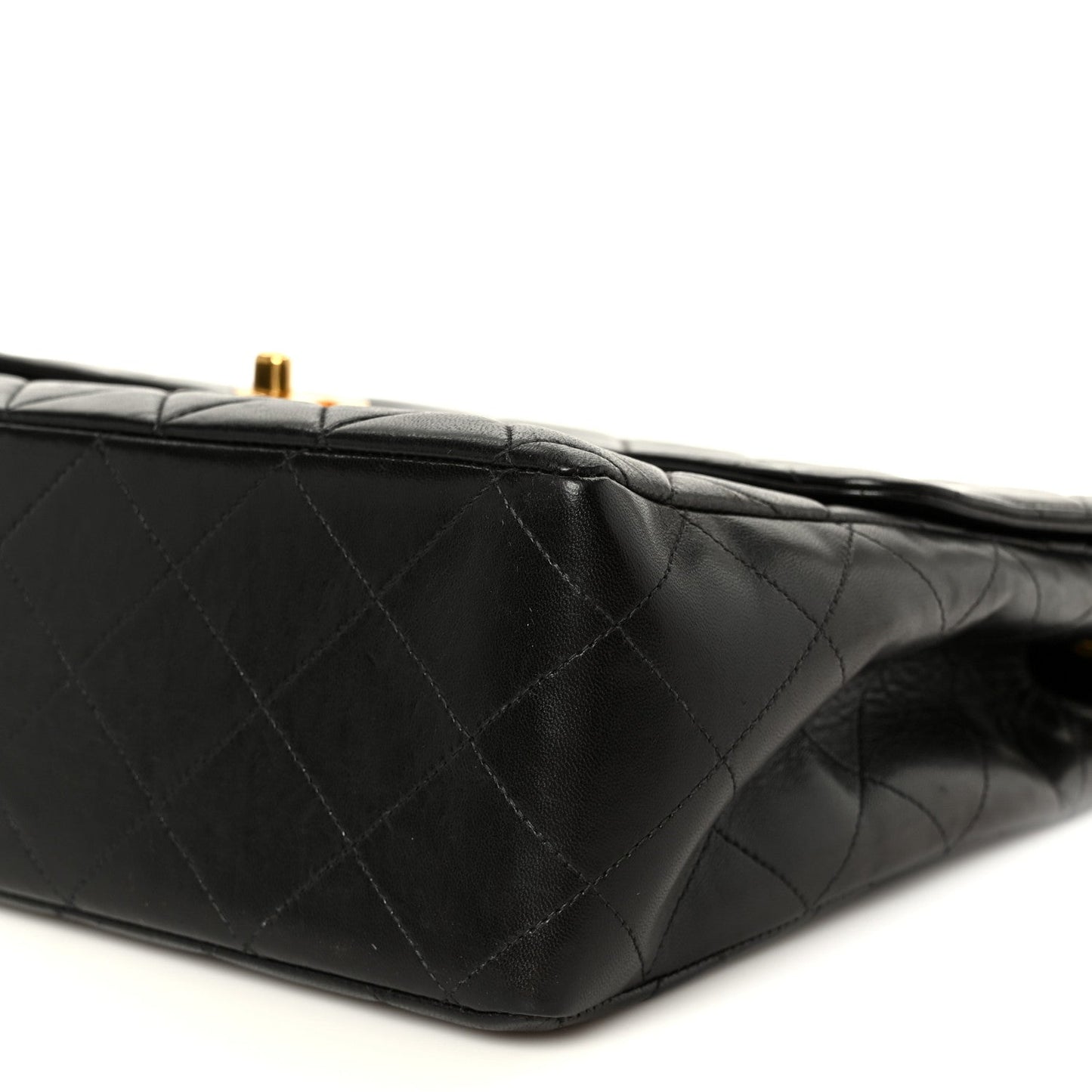 Lambskin Quilted Jumbo Single Flap Black