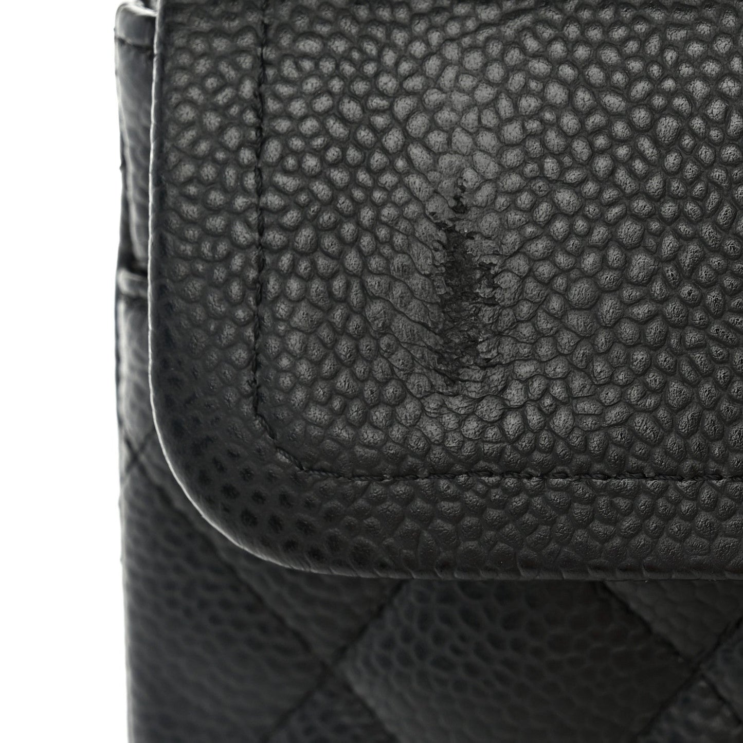 Caviar Quilted Small Double Flap Black