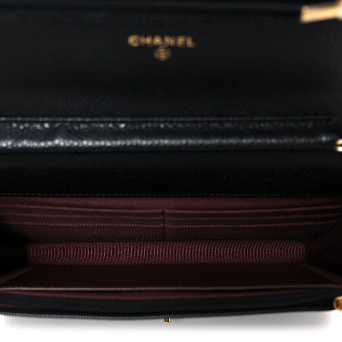 Caviar Quilted CC Turnlock Wallet On Chain WOC Black