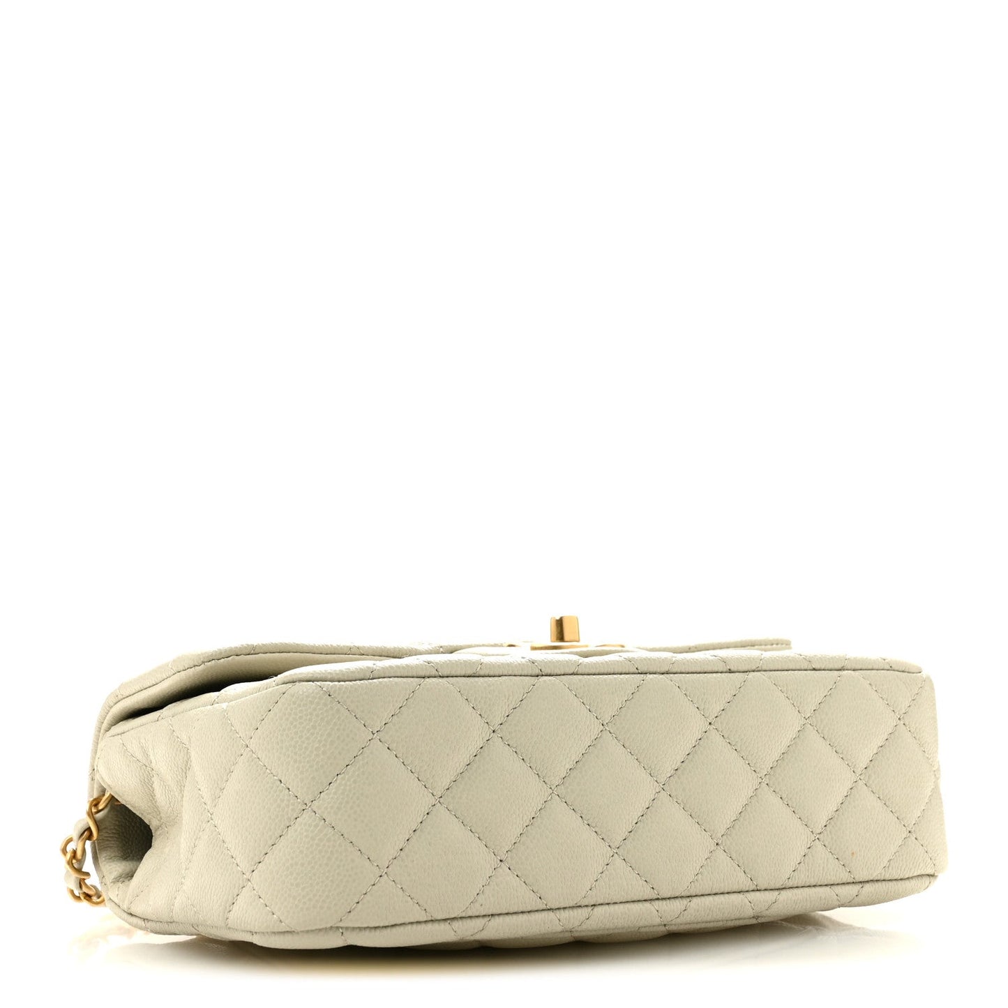 Caviar Quilted Small Handy CC Flap Light Grey
