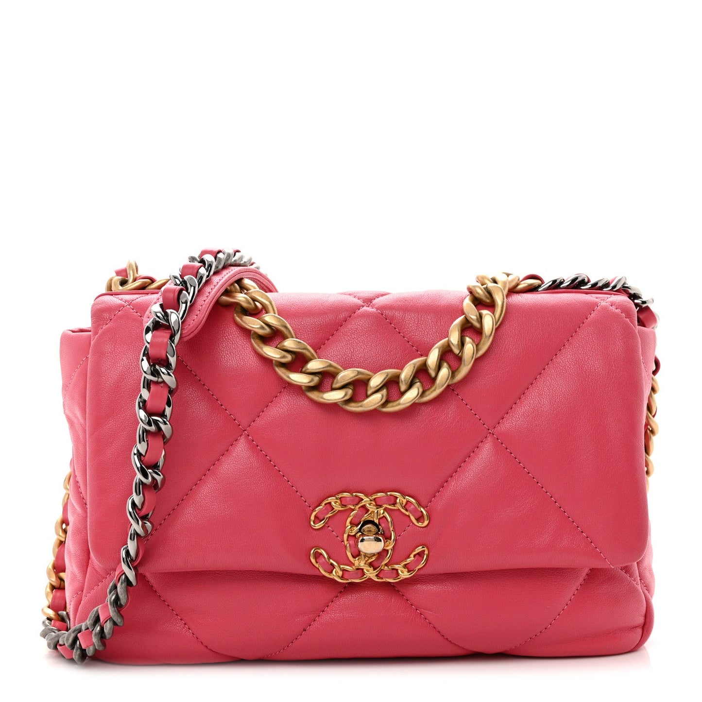 Lambskin Quilted Medium Chanel 19 Flap Light Pink