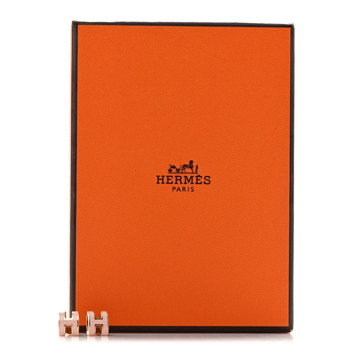 Rose Gold Lacquered Mini Pop H Earrings Rose Dragee