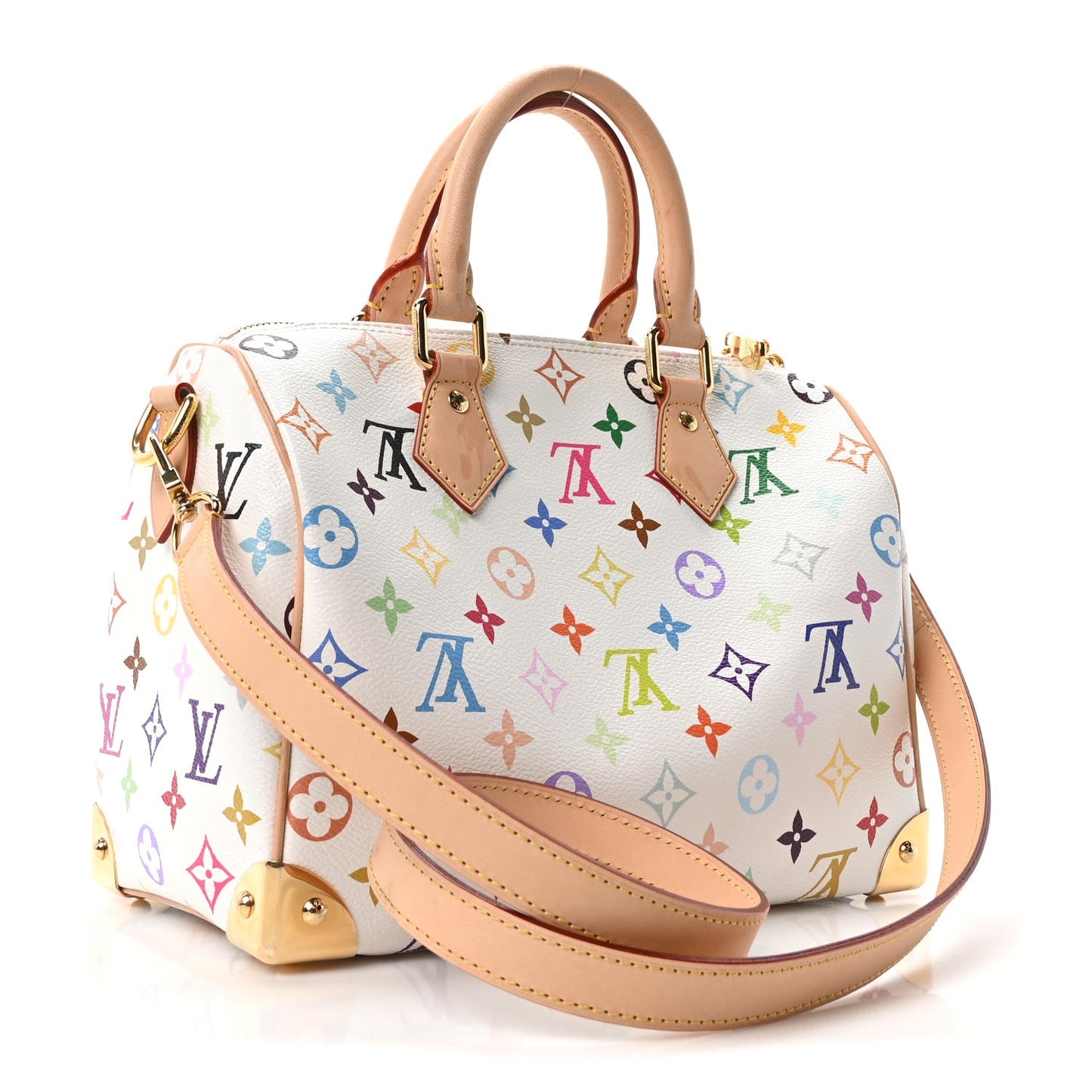 LV X TM Monogram Multicolor Speedy Bandouliere 25 White