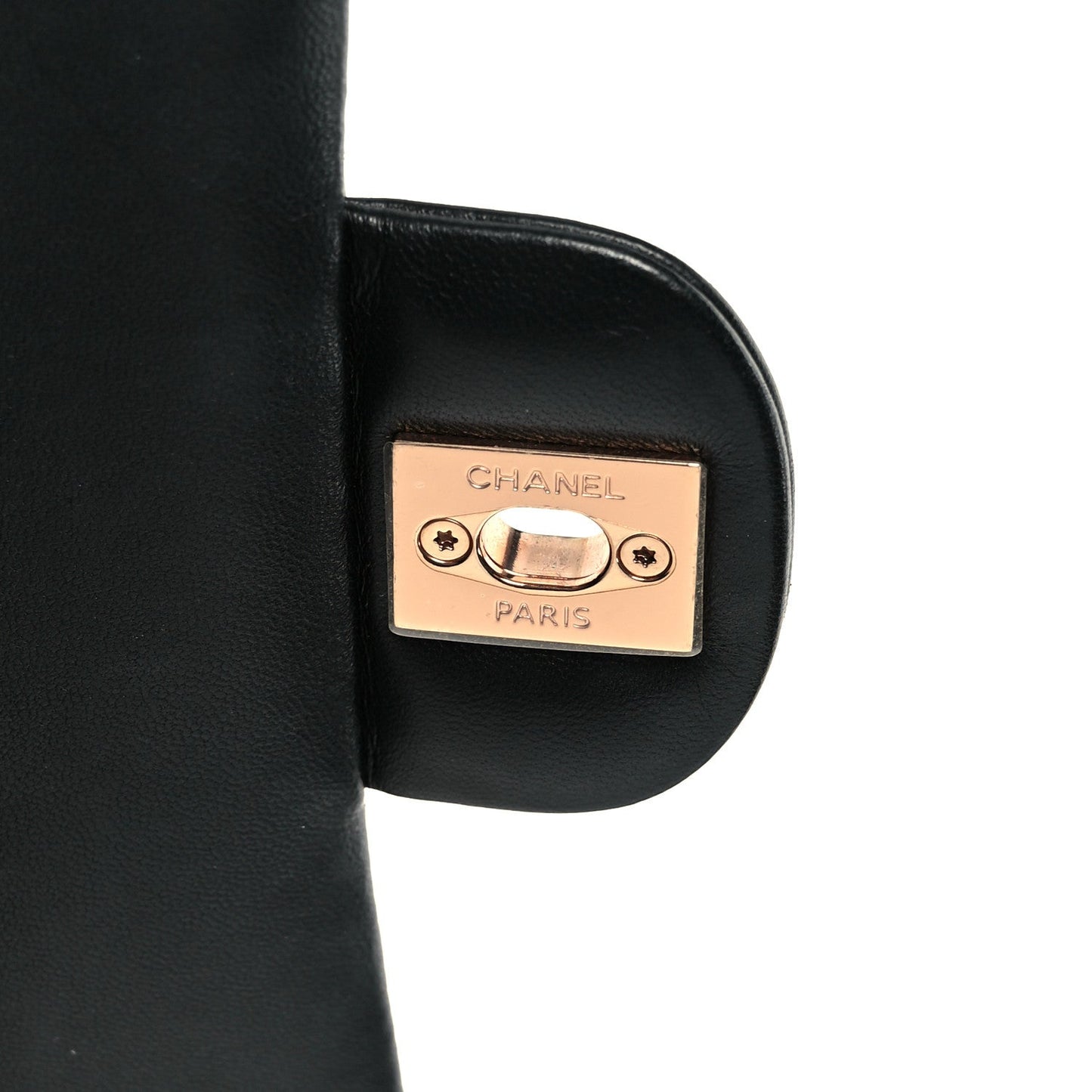 Lambskin Quilted Medium Double Flap Black