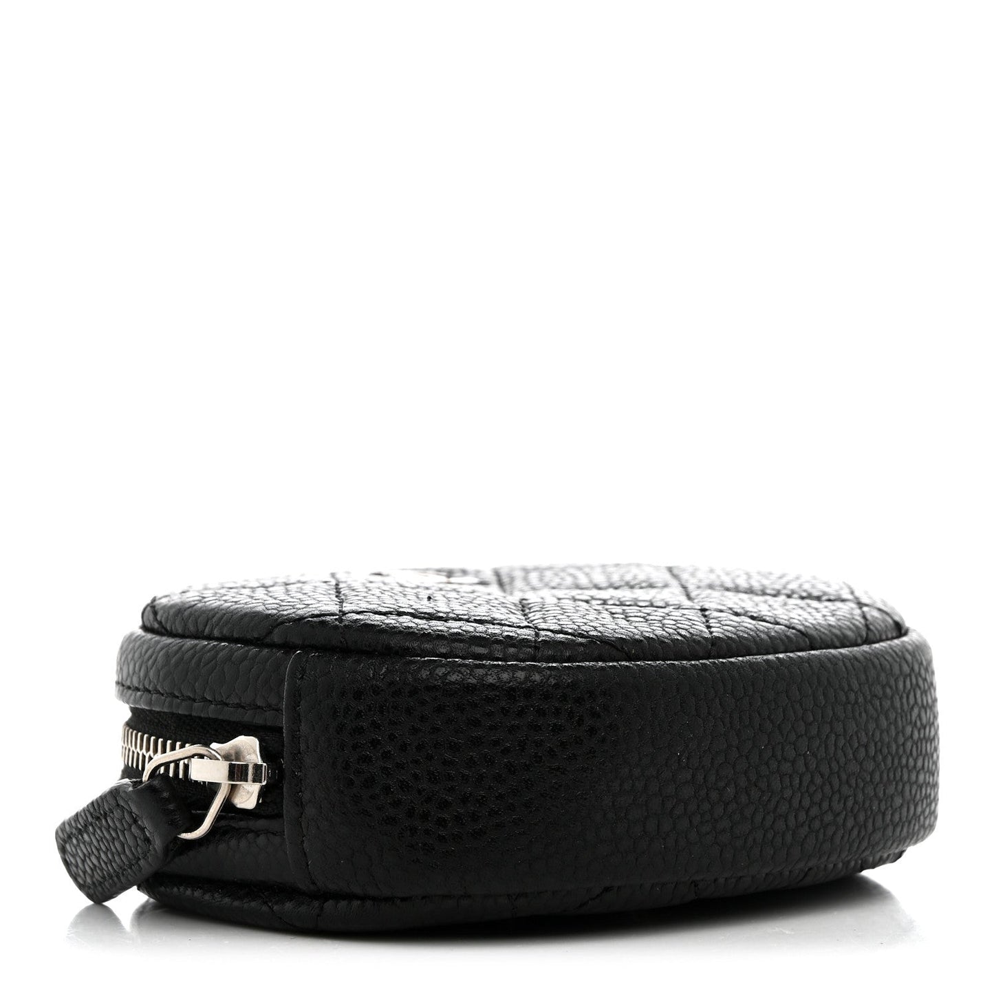 Caviar Quilted Zip Around Classic Coin Purse Black