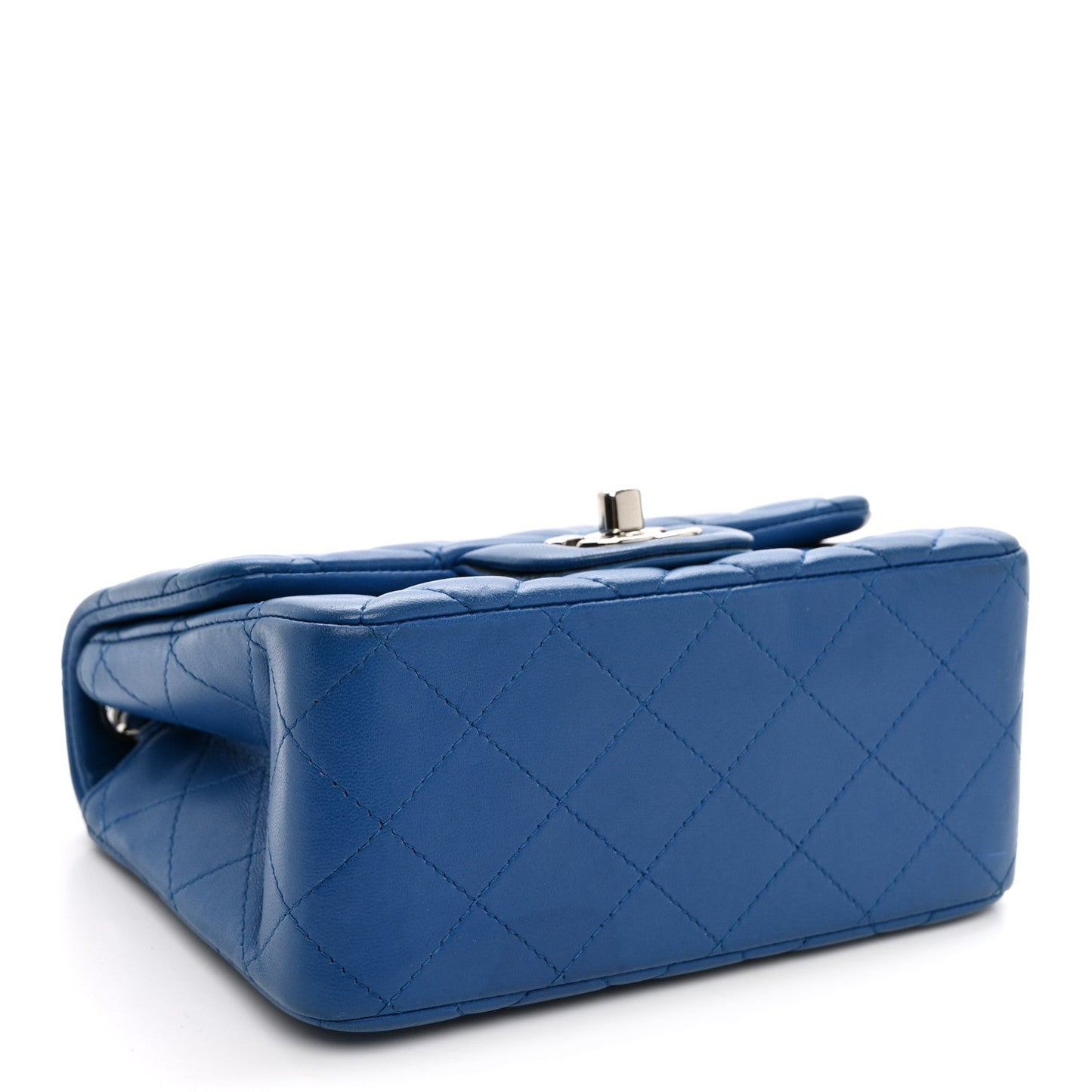 Lambskin Quilted Mini Square Flap Blue