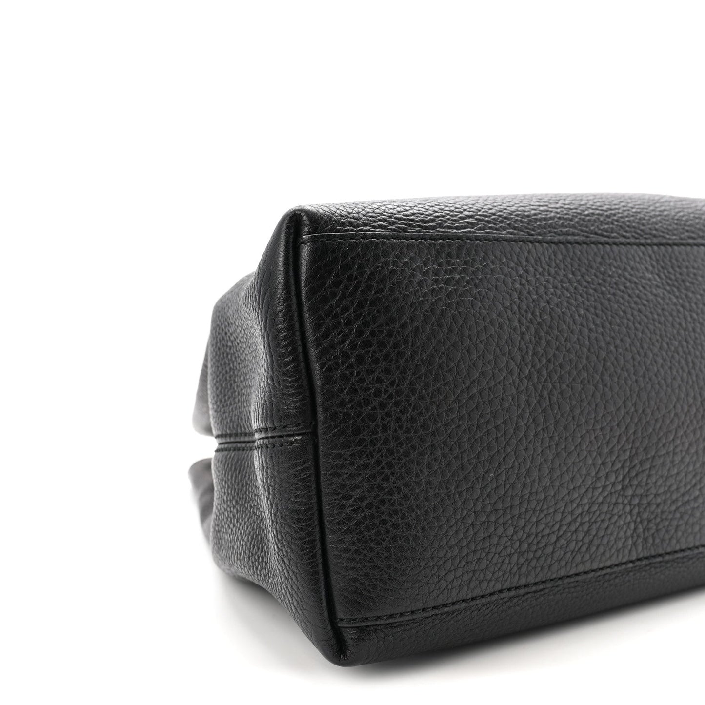 Pebbled Calfskin Medium Soho Chain Shoulder Bag Black