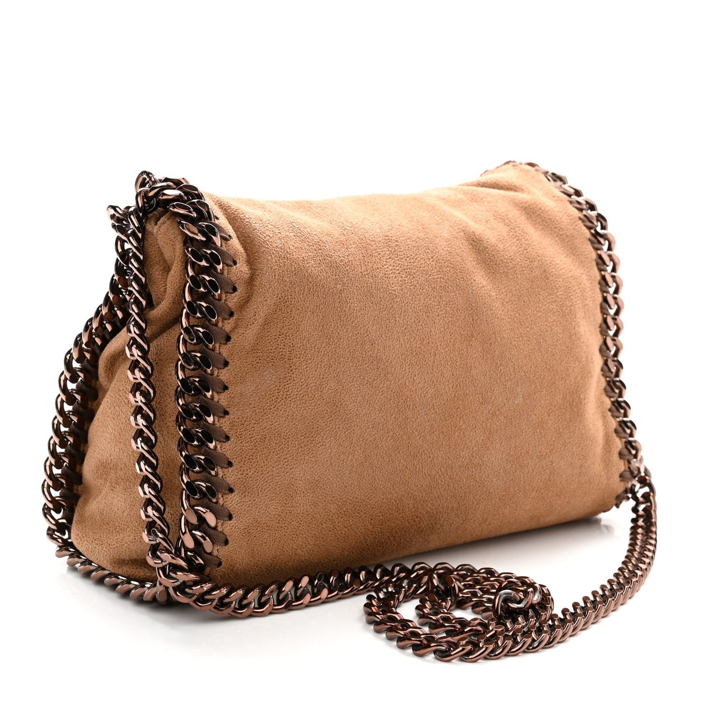Shaggy Deer Mini Falabella Fold Over Tote Camel