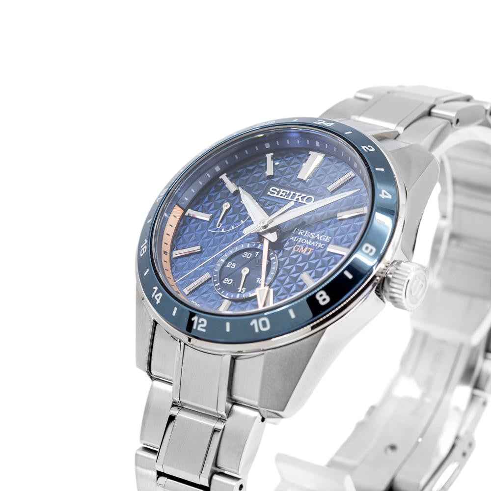 Seiko Men's SPB217J1 Presage GMT Blue Dial Automatic