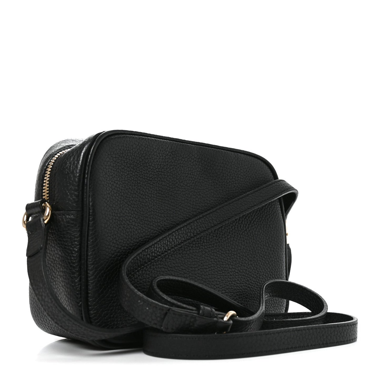 Pebbled Calfskin Small Soho Disco Bag Black
