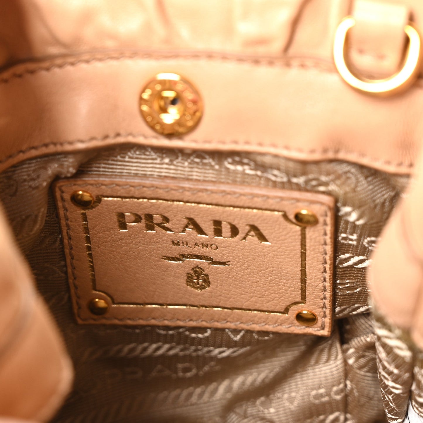 Nappa Antique Bucket Bag Beige