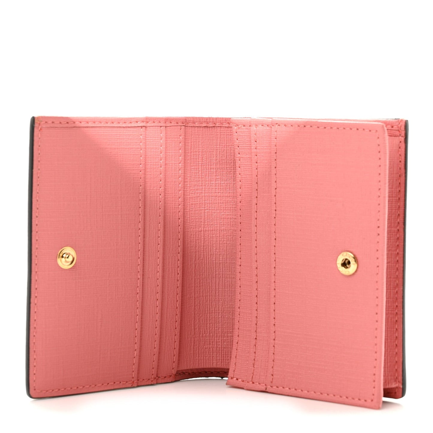 GG Supreme Monogram Face Embroidered Card Case Wallet Pink