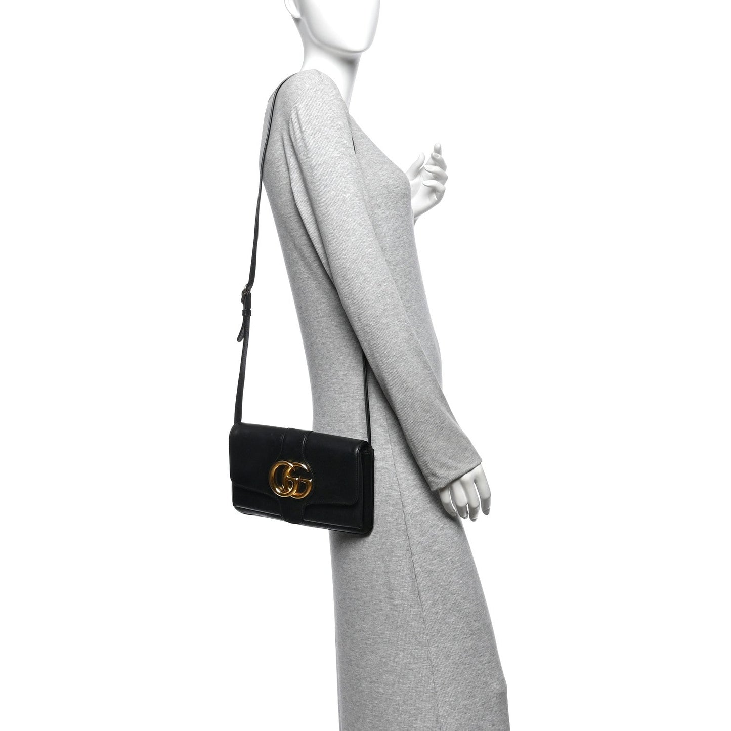 Vitello Palmellato Lux Small Arli Flap Shoulder Bag Black