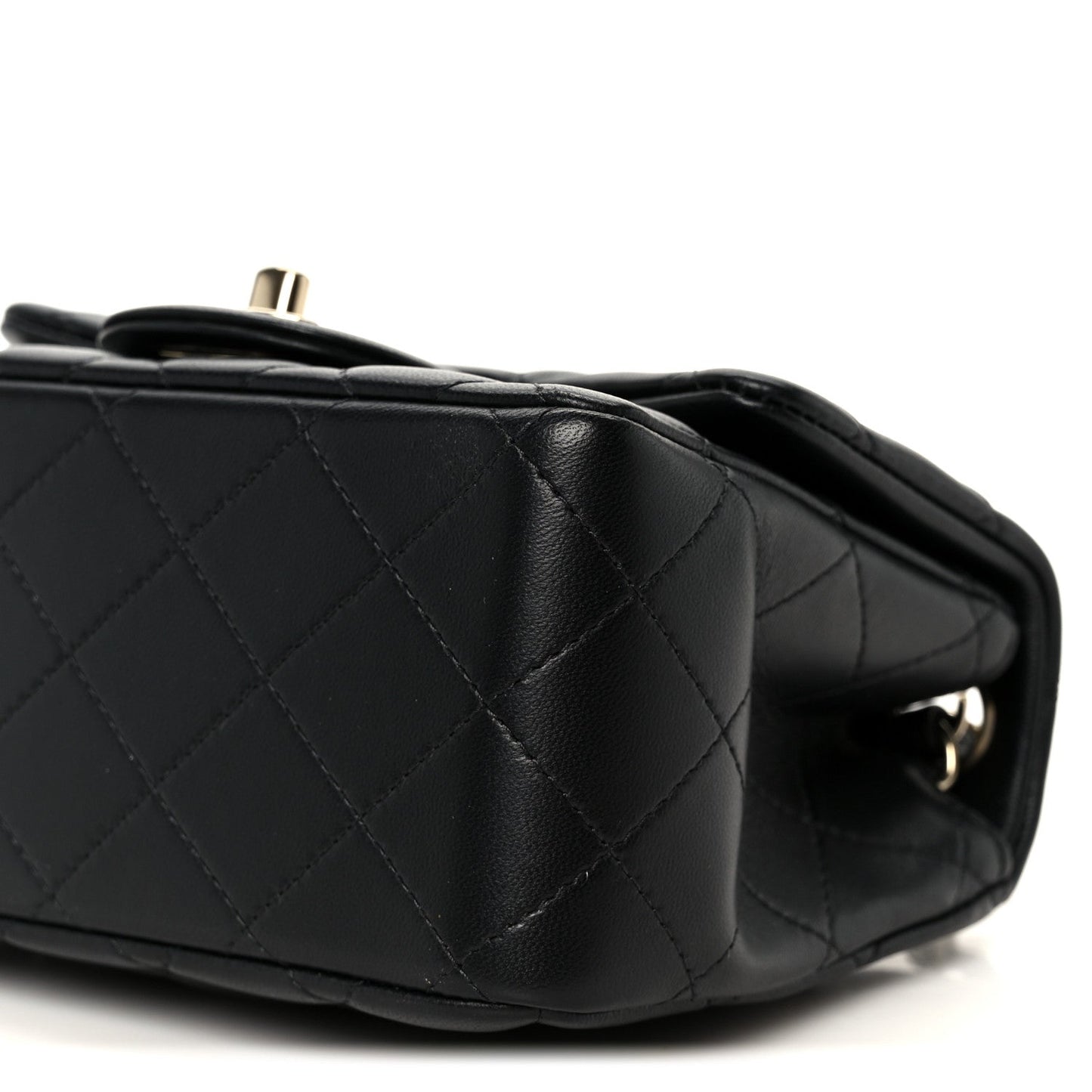 Lambskin Quilted Mini Square Flap Black