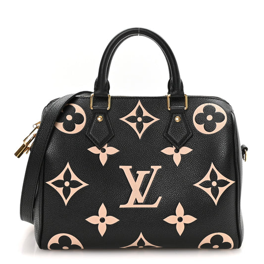 Empreinte Monogram Giant Speedy Bandouliere 25 Black Beige