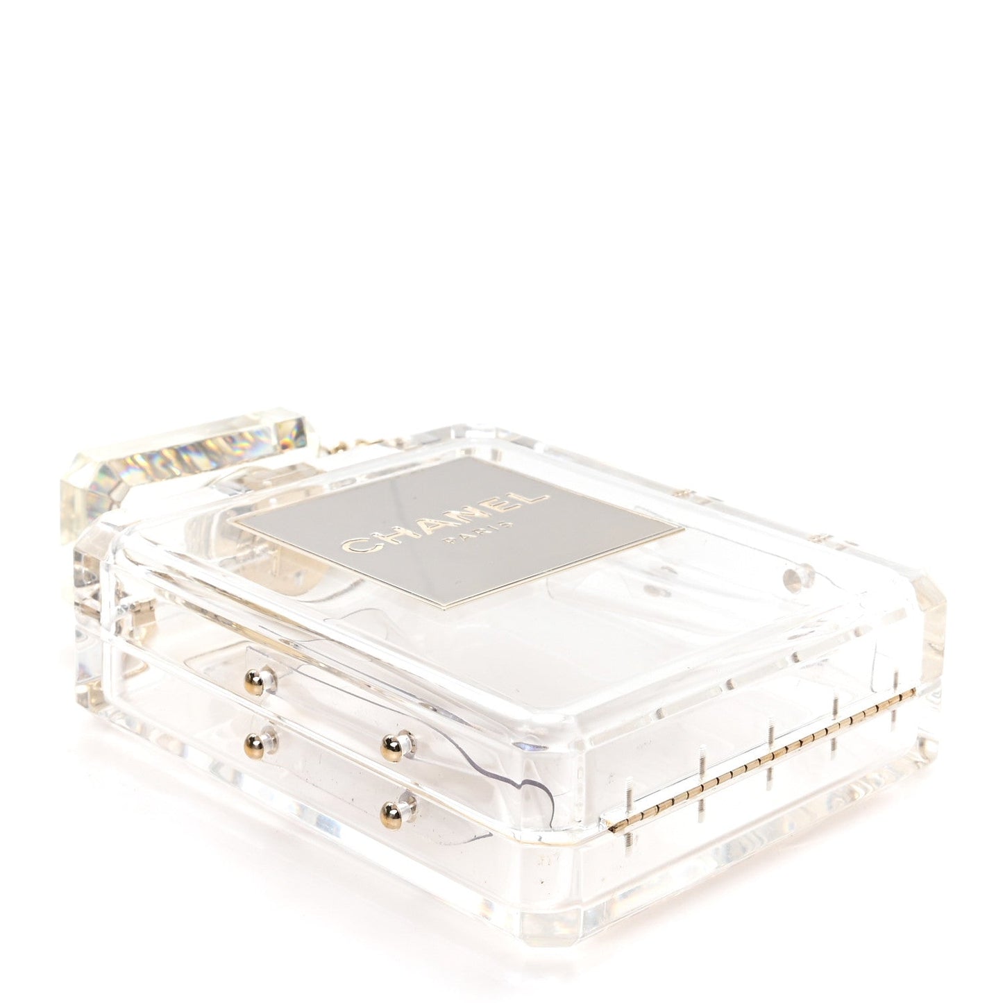 Transluscent Plexiglass Perfume Bottle Clutch
