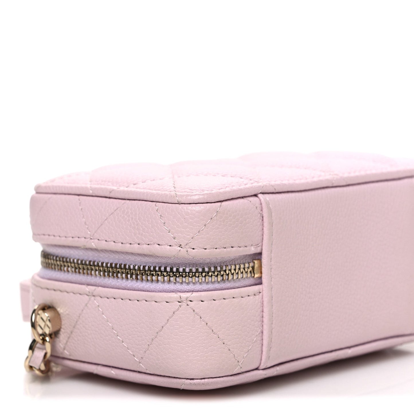 Caviar Quilted Top Handle Vanity Case Pink