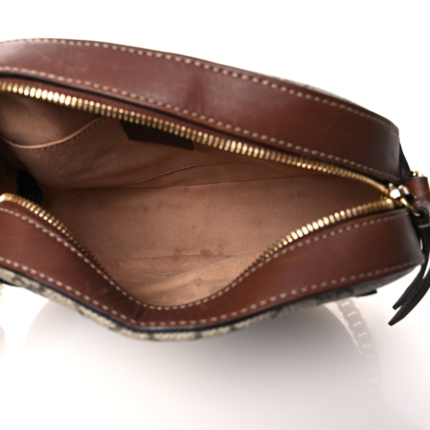 GG Supreme Monogram Floral Embroidered Mini Chain Shoulder Bag Beige Ebony Tuscany