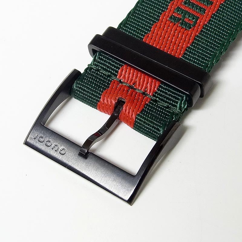 Gucci Dive Green & Red Dial Green & Red Nylon Strap Watch For Men - YA136216