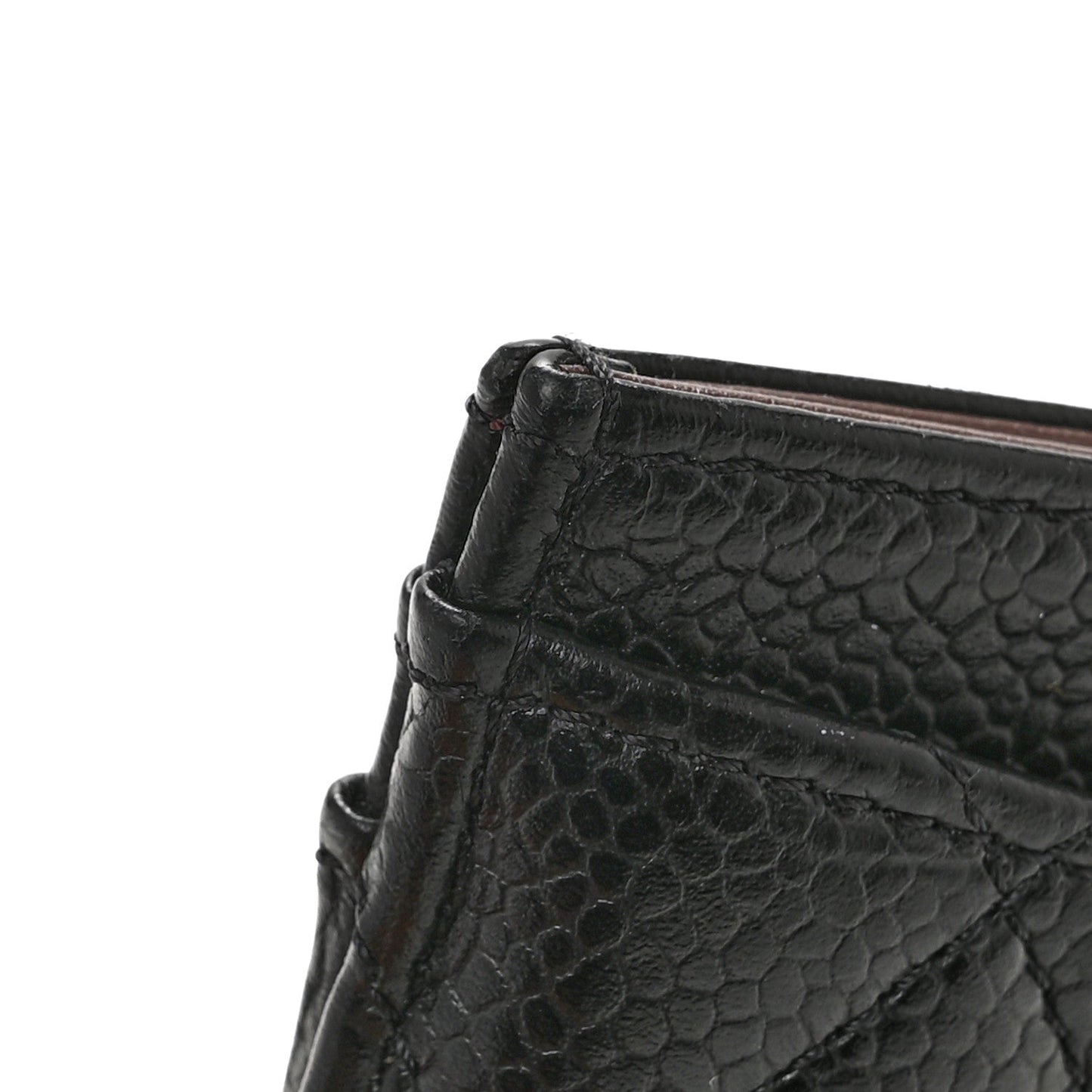Caviar Quilted Card Holder Black