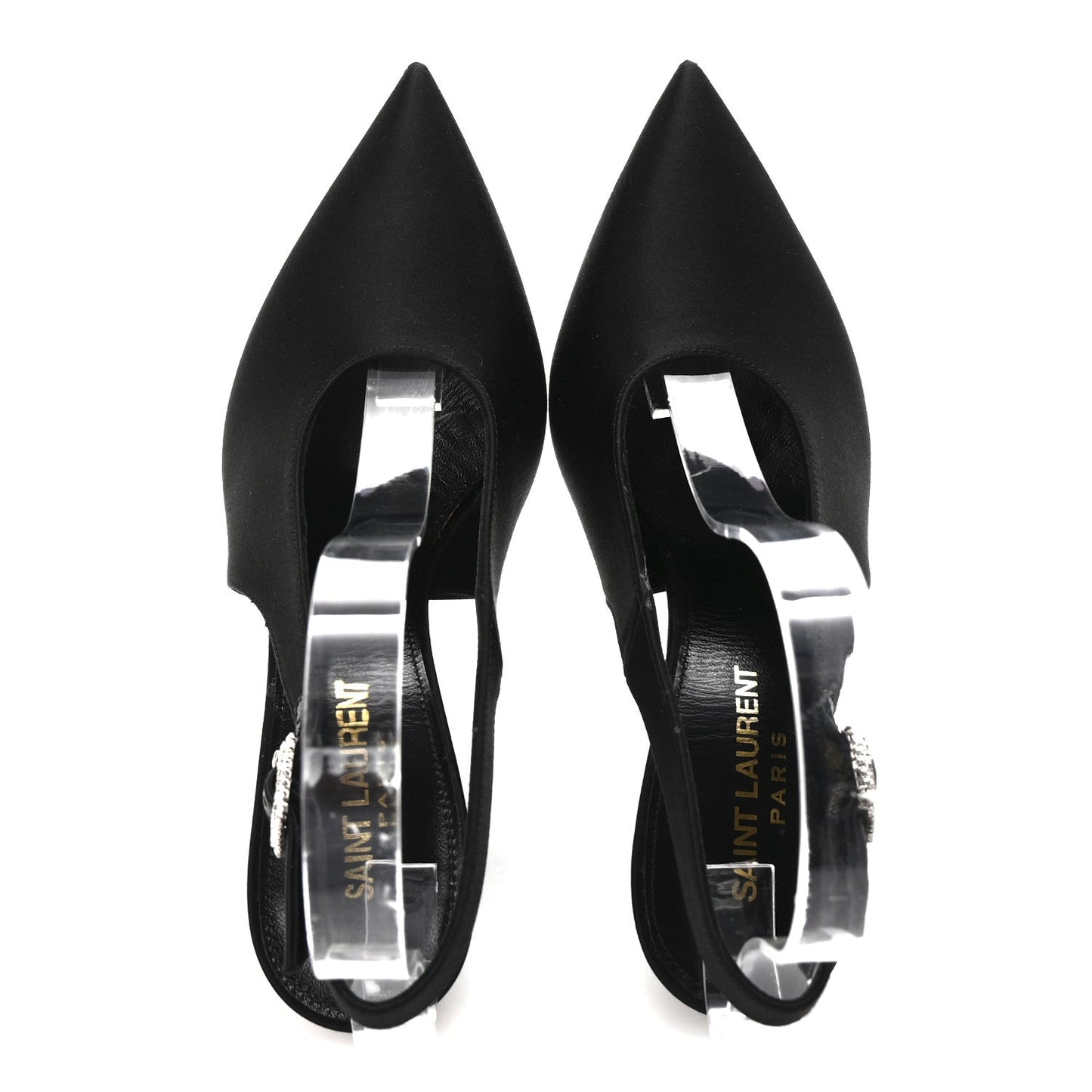 Silk Satin Yasmeen 115 Slingback Pumps 35 Black