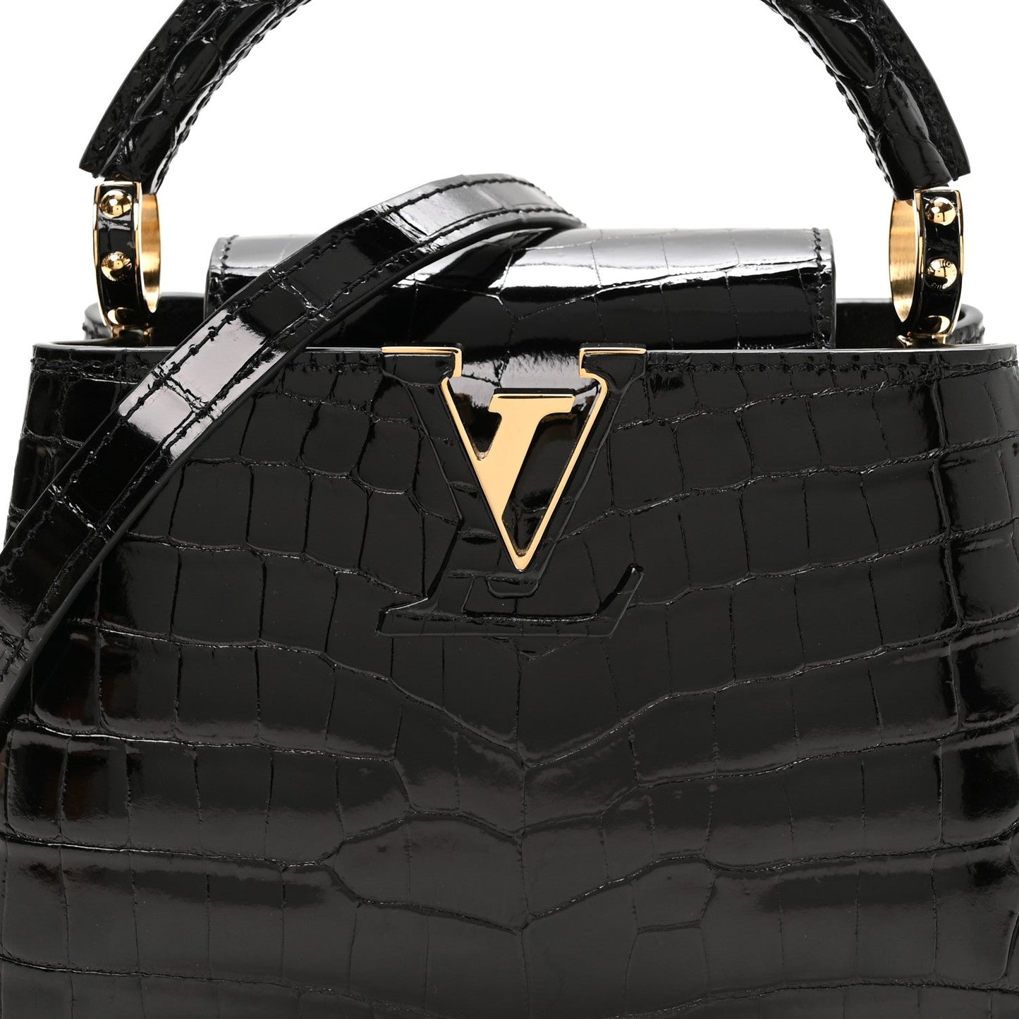 Crocodile Mini Capucines Black