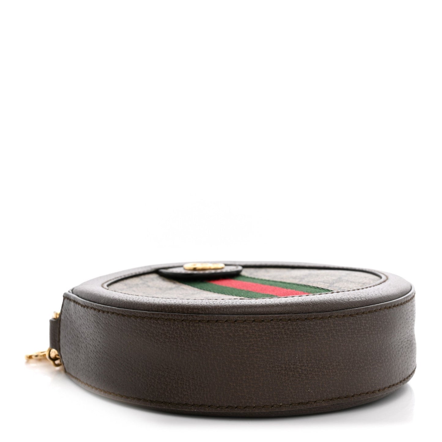 GG Supreme Monogram Web Mini Ophidia Round Shoulder Bag Brown