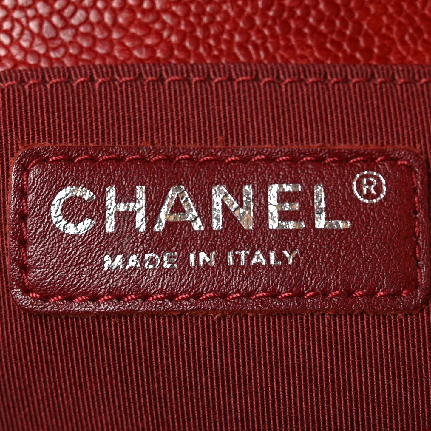 Caviar Quilted Medium Boy Flap Dark Red