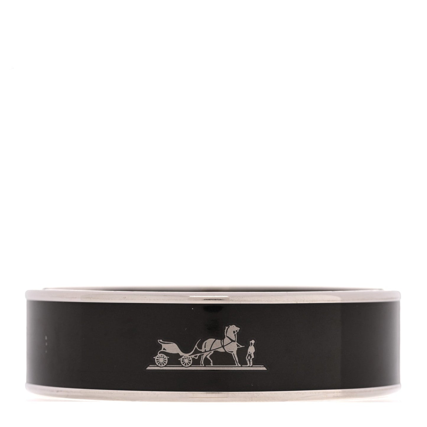 Enamel Printed Caleche Wide Bracelet Black