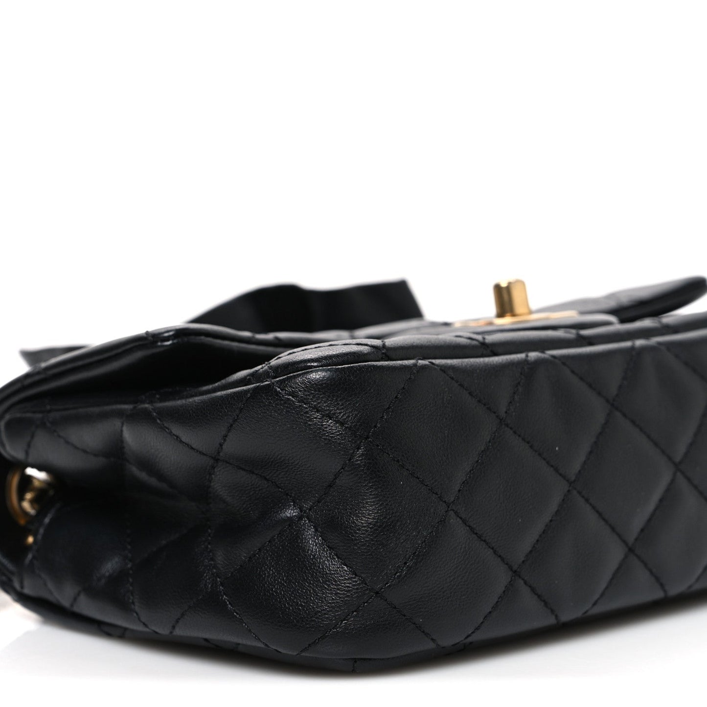 Lambskin Quilted Mini Romance Rectangular Flap Black