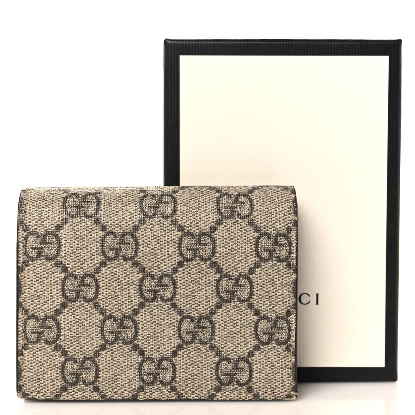 GG Supreme Monogram Card Case Beige