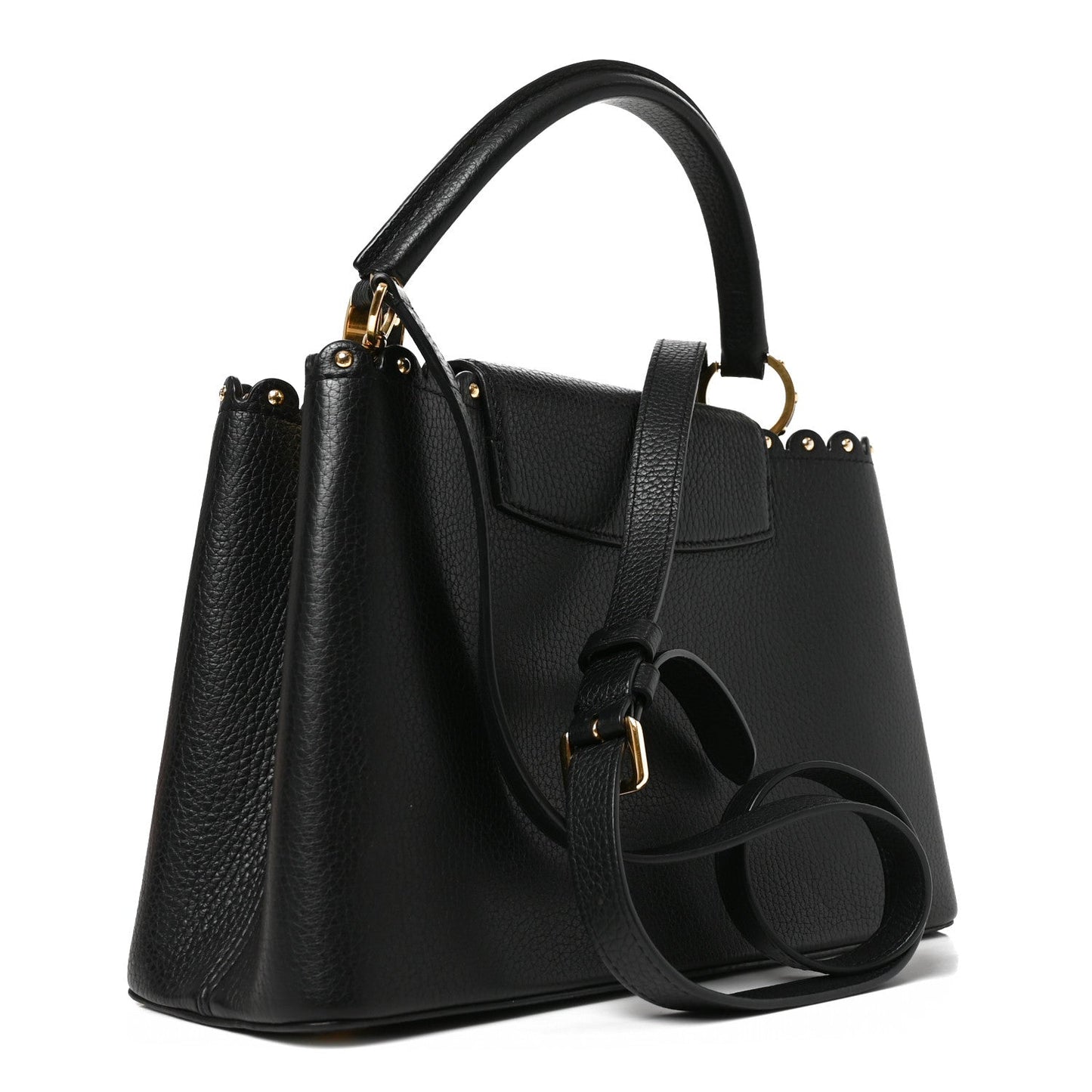 Taurillon Studded Capucines PM Black