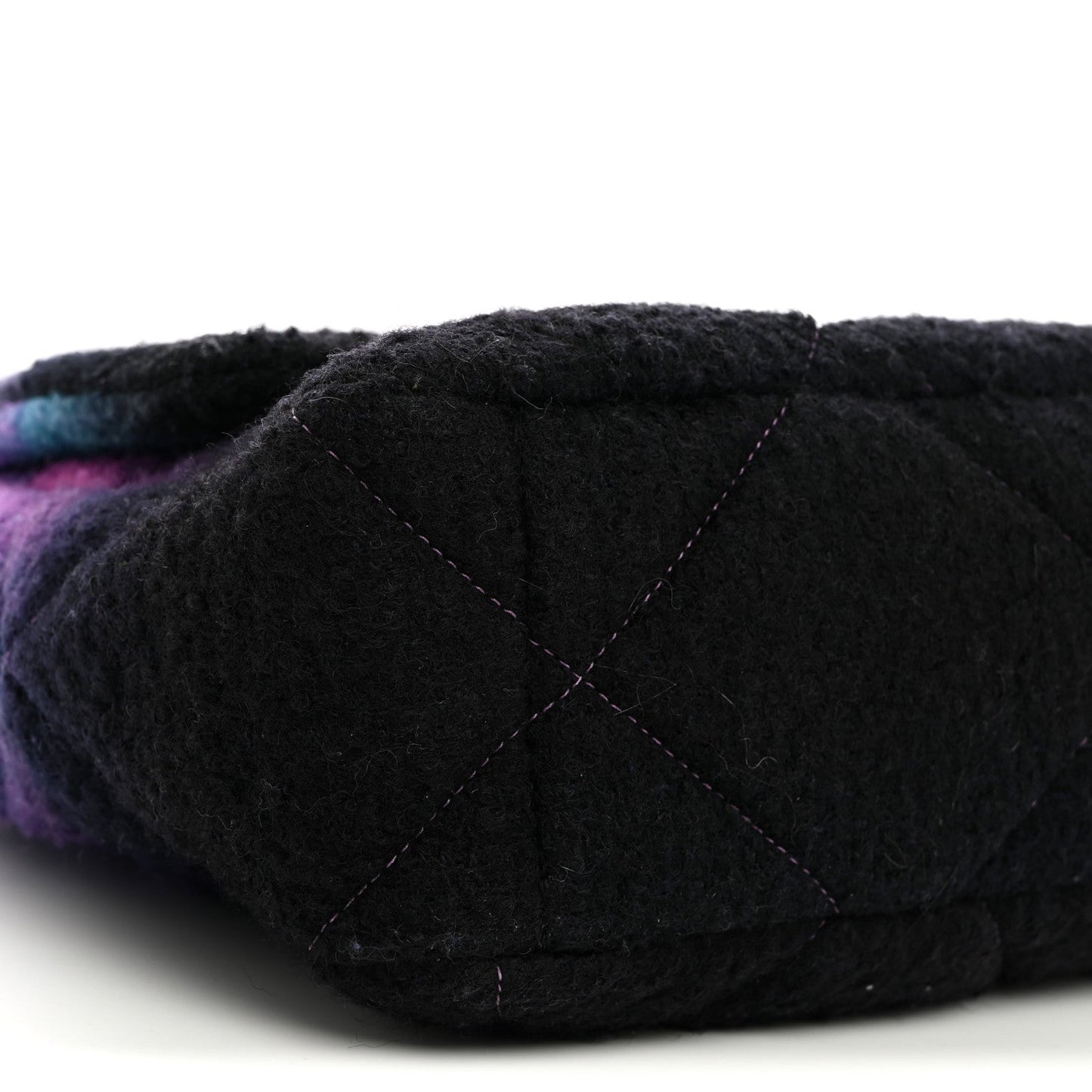 Wool Tweed Quilted Large Chanel 19 Flap Purple Black Blue