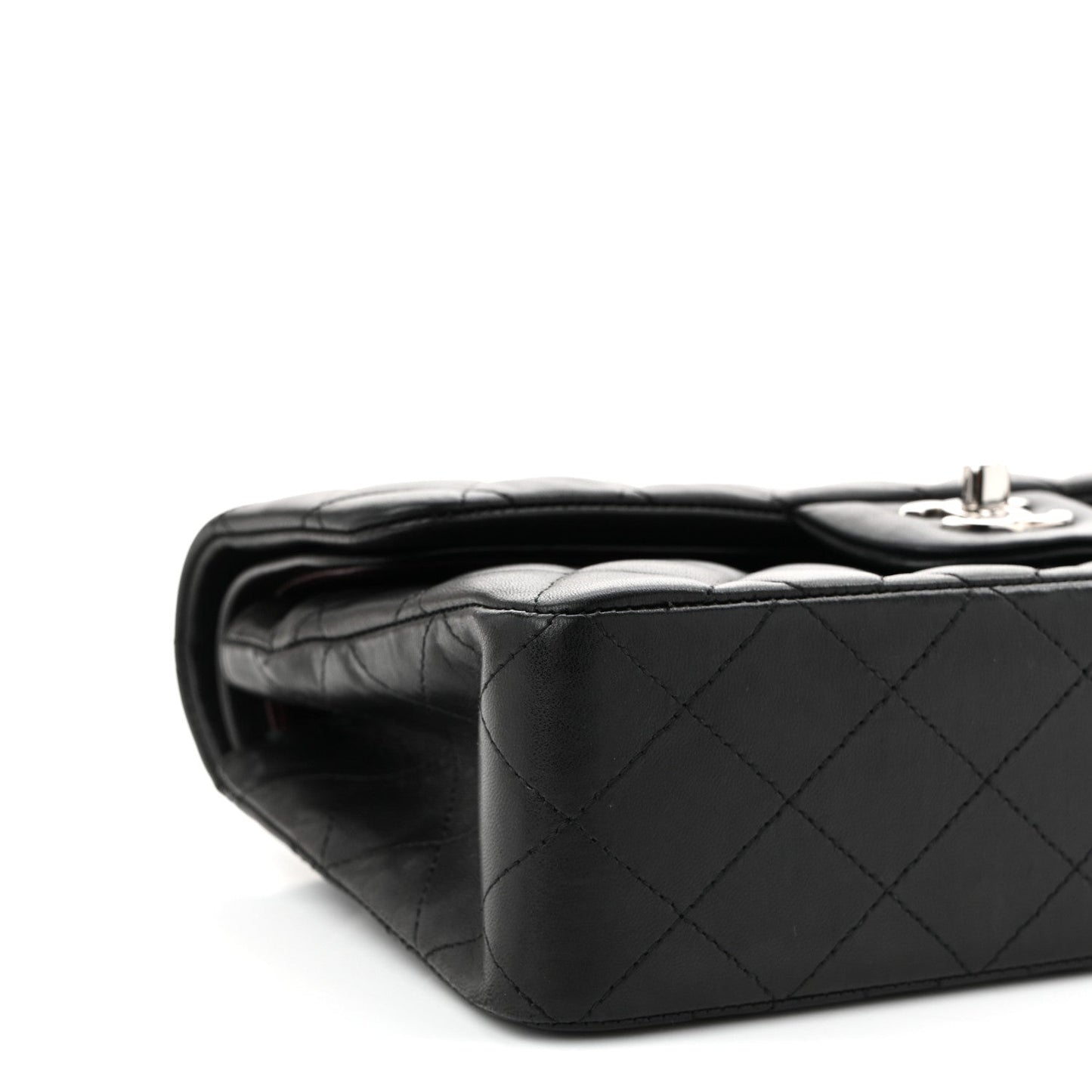 Lambskin Quilted Small Double Flap Black