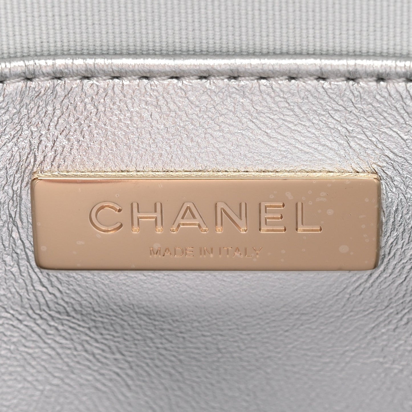 Metallic Lambskin Walk Of Fame Bag Silver