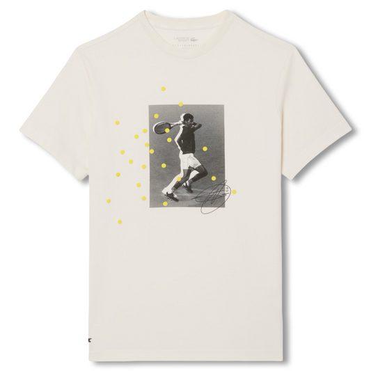 LACOSTE TENNIS X NOVAK DJOKOVIC GRAPHIC CREW NECK T-SHIRT Men’s -BEIGE-XFJ