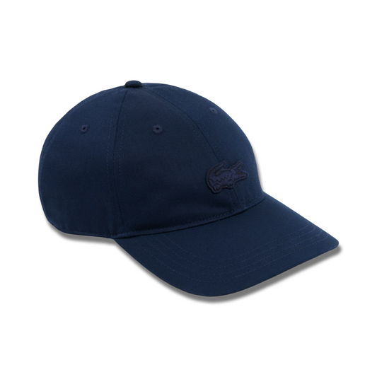 LACOSTE CROCODILE BADGE COTTON TWILL CAP-NAVY BLUE -166