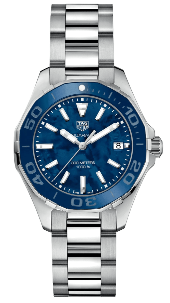 Tag Heuer Aquaracer Blue Dial Silver Steel Strap Watch for Women - WAY131S.BA0748