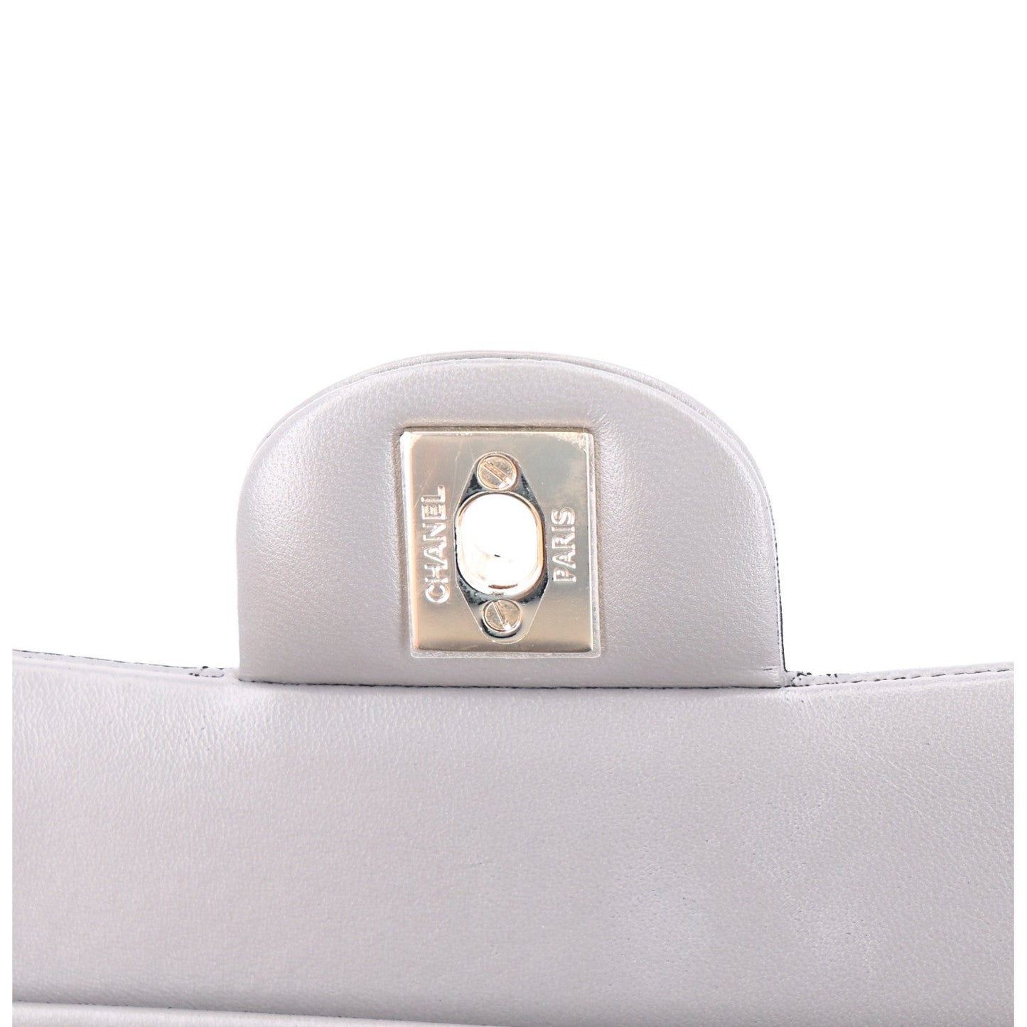 Lambskin Quilted Small Double Flap Grey