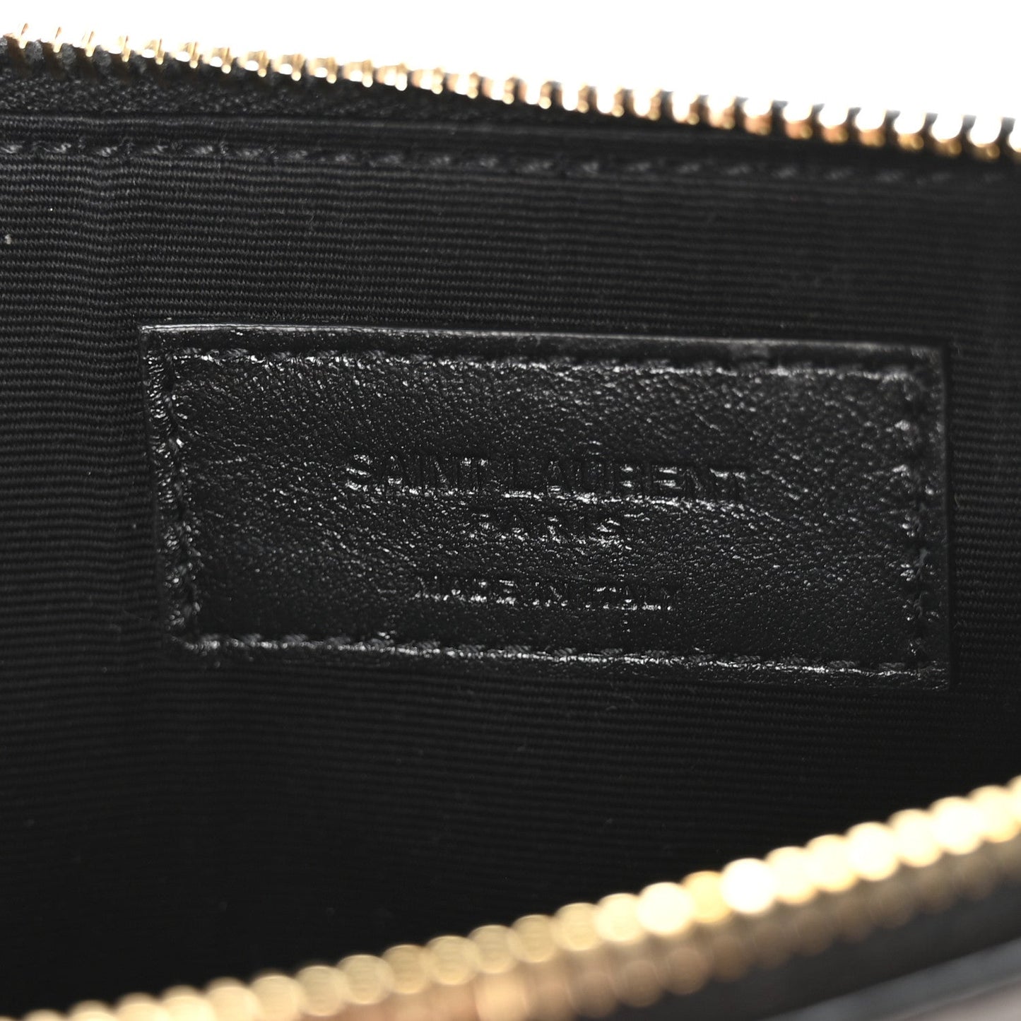 Cane Woven Calfskin Zipped Pouch Black