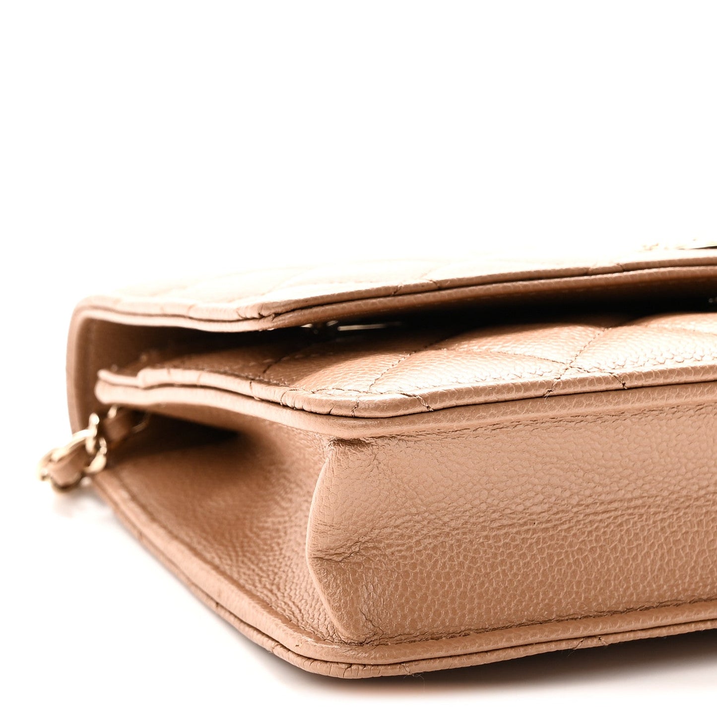 Caviar Quilted Multi Chain Wallet On Chain WOC Beige