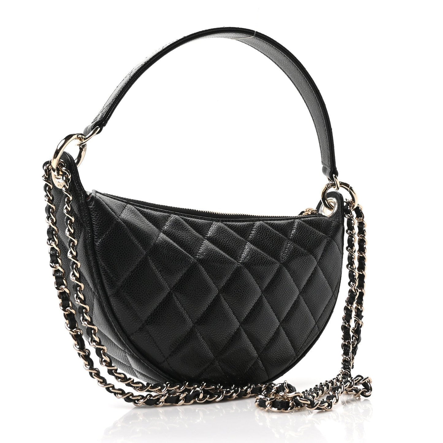Caviar Quilted Clutch With Chain Black