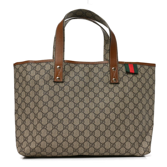 GG Plus Monogram Medium Signature Web Loop Tote Brown