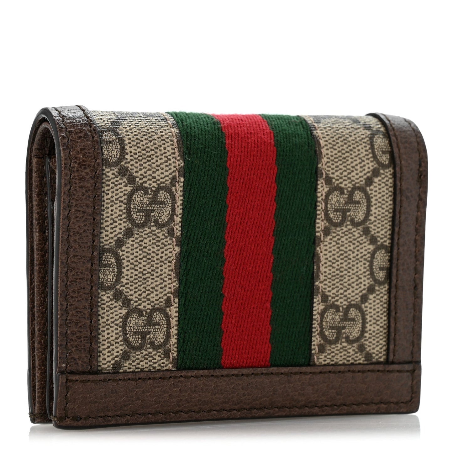 GG Supreme Monogram Web Ophidia Card Case Beige New Acero