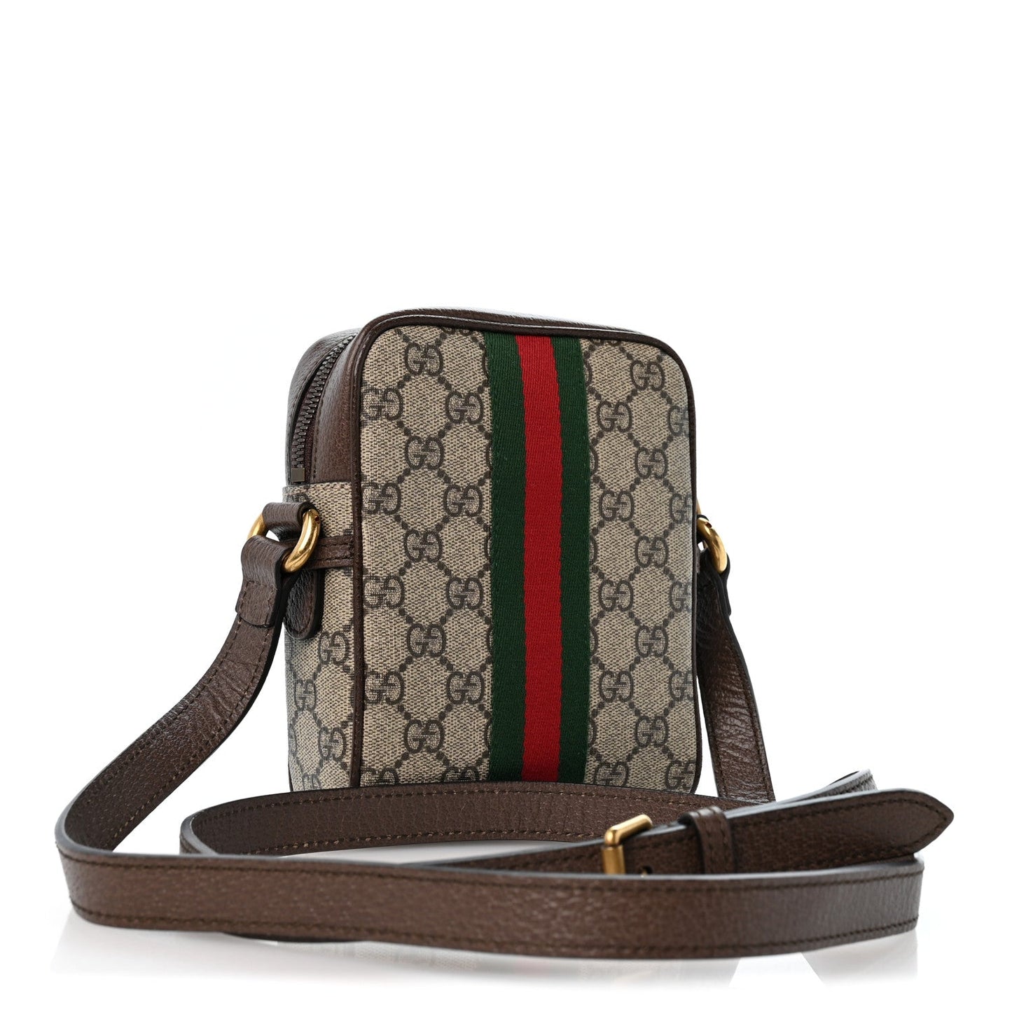 GG Supreme Monogram Web Mini Ophidia Messenger Brown