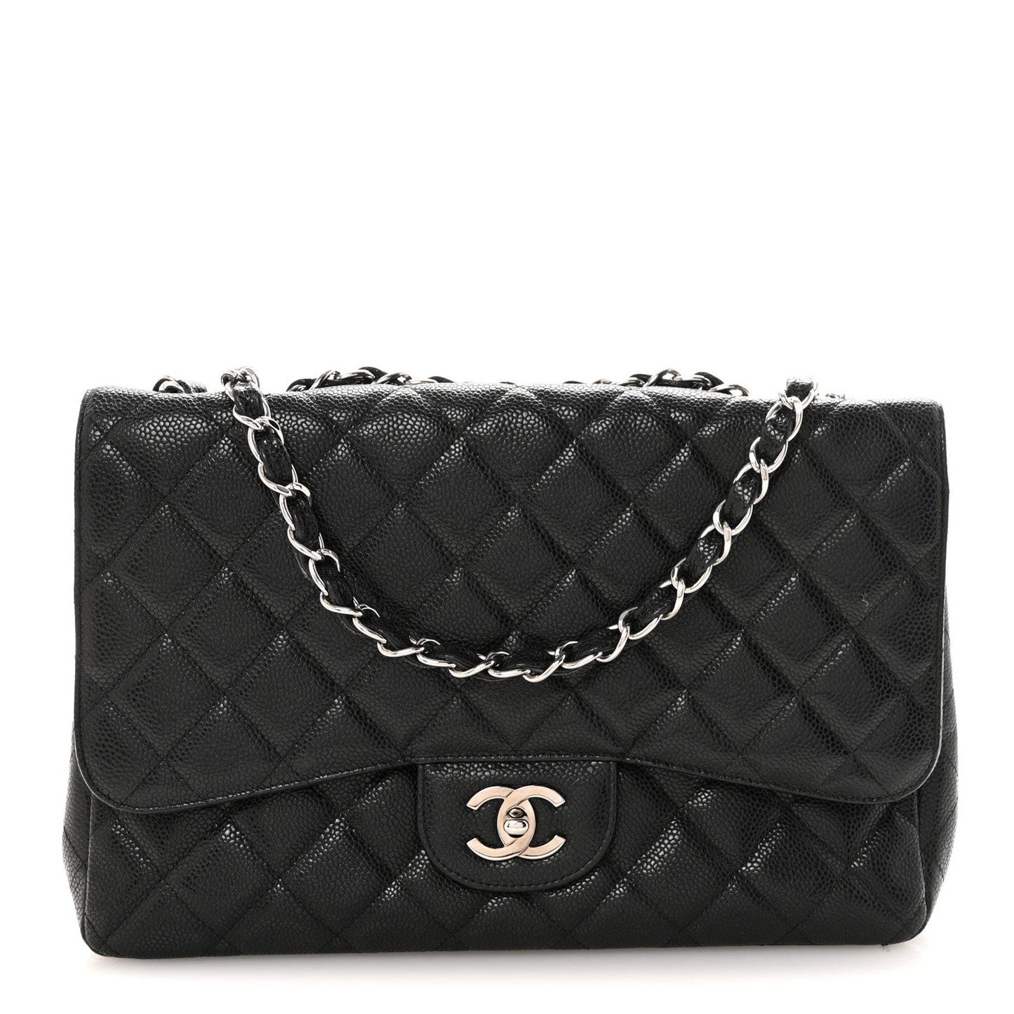 Caviar Quilted Jumbo Single Flap Black